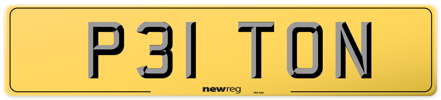 P31 TON Rear Number Plate