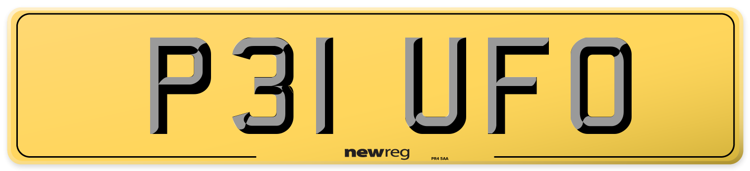 P31 UFO Rear Number Plate