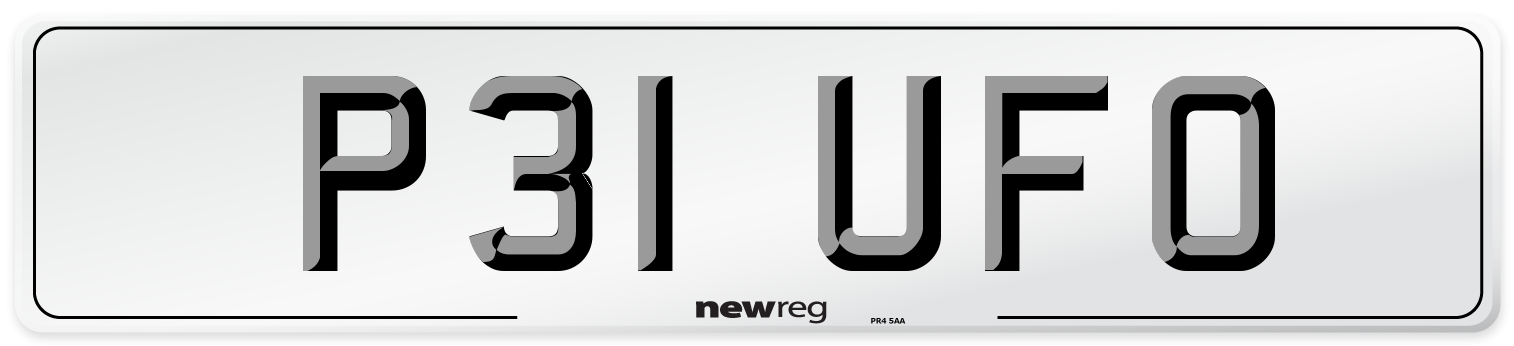 P31 UFO Front Number Plate