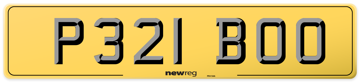 P321 BOO Rear Number Plate