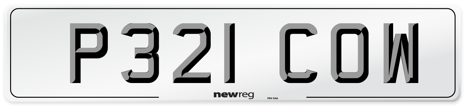 P321 COW Front Number Plate