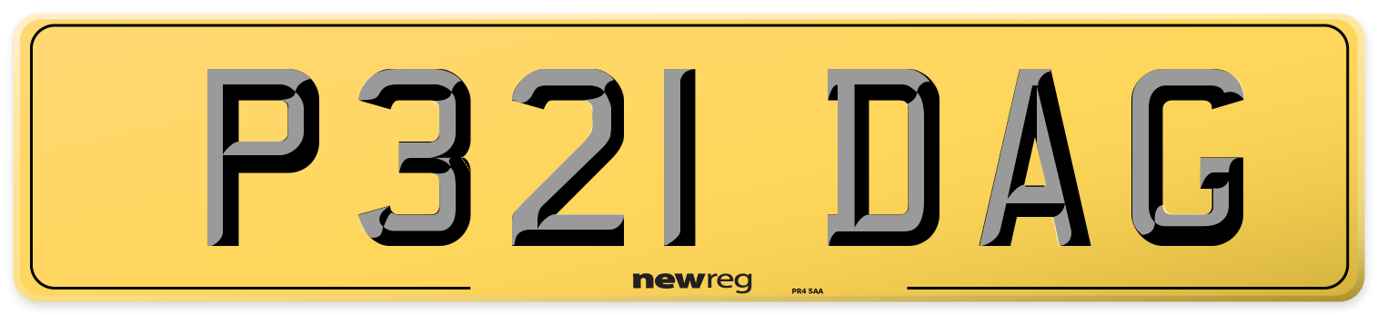 P321 DAG Rear Number Plate