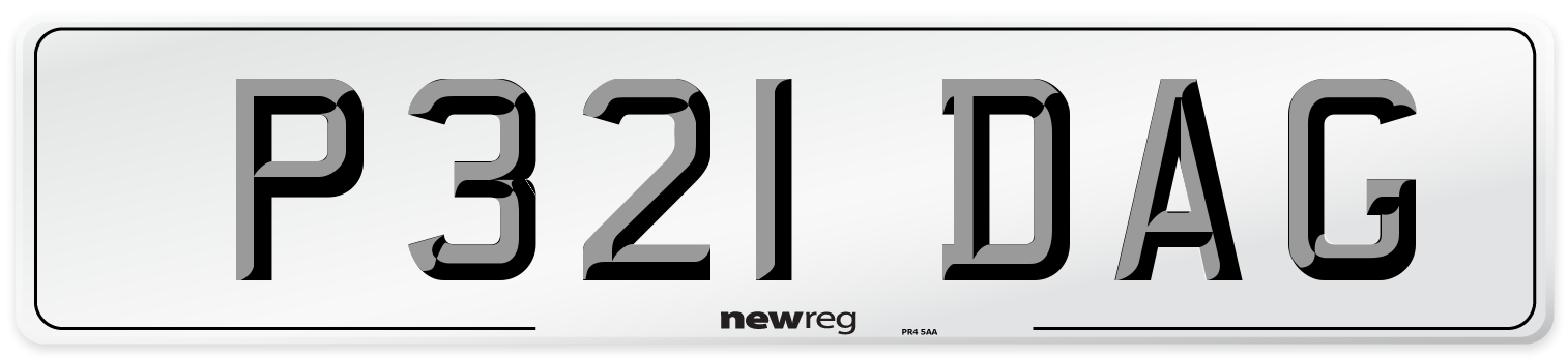 P321 DAG Front Number Plate