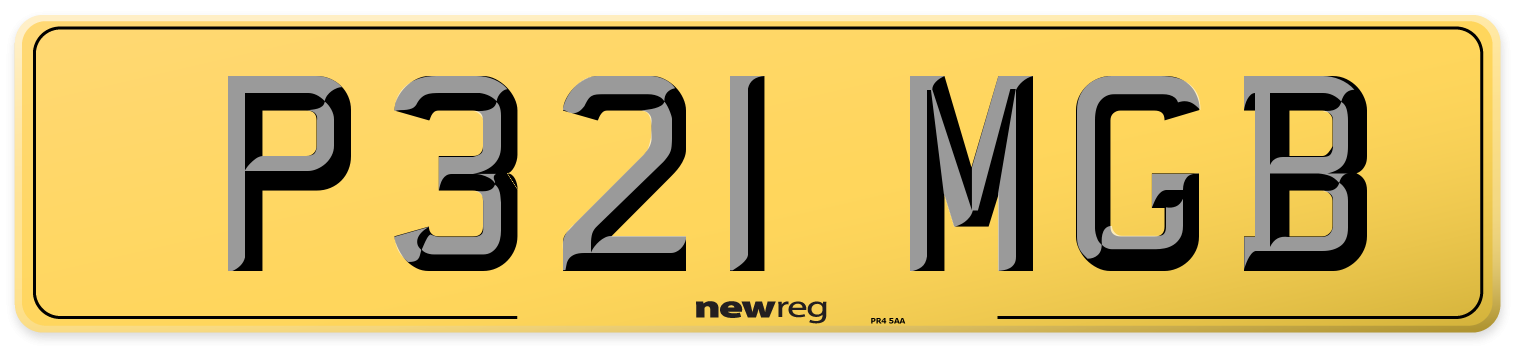 P321 MGB Rear Number Plate
