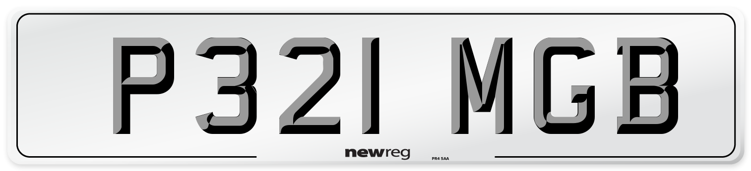 P321 MGB Front Number Plate