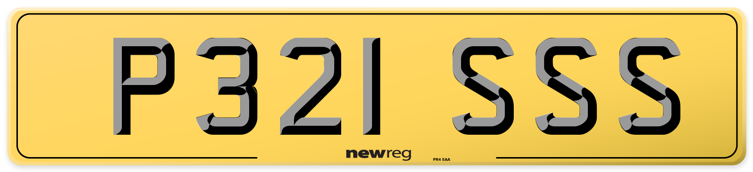 P321 SSS Rear Number Plate