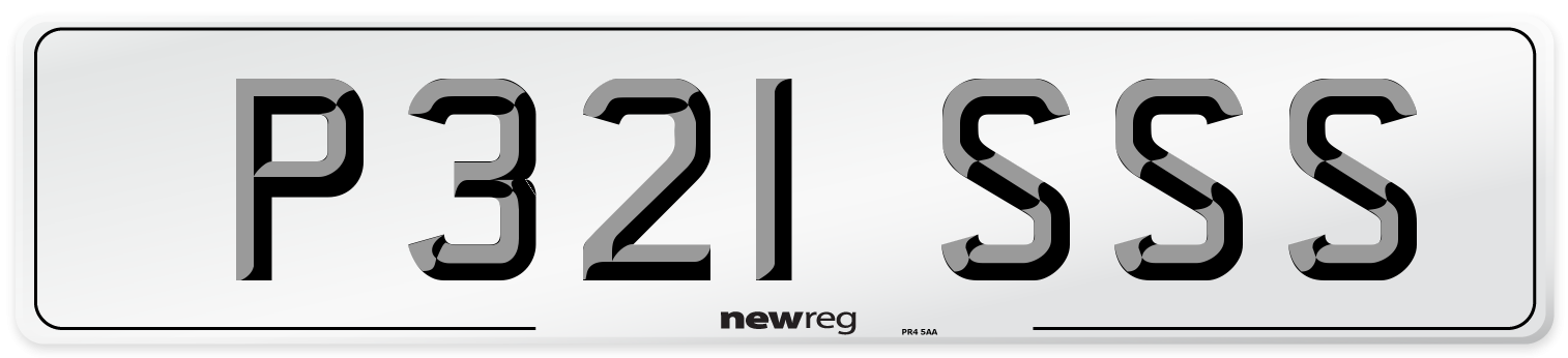 P321 SSS Front Number Plate