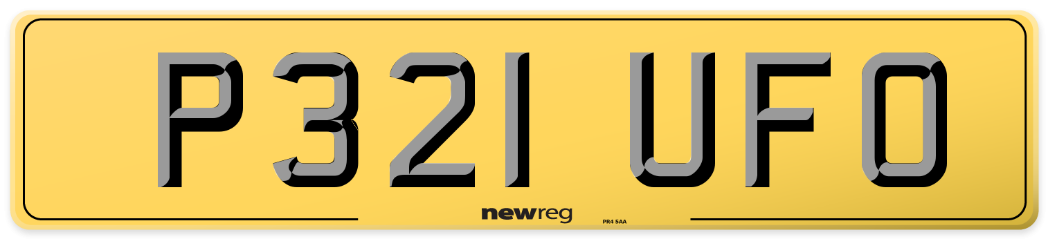 P321 UFO Rear Number Plate