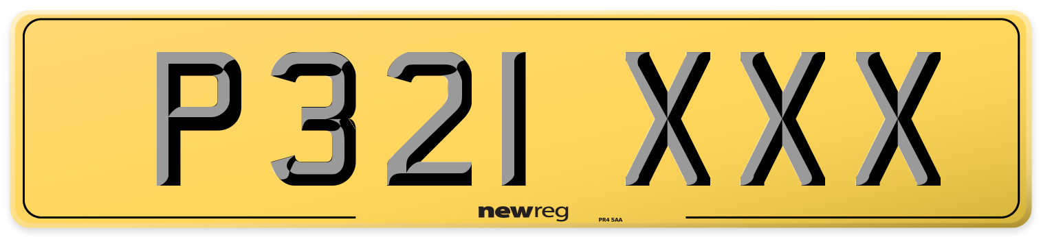P321 XXX Rear Number Plate