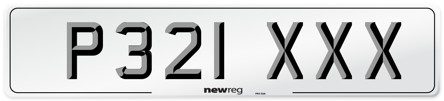 P321 XXX Front Number Plate
