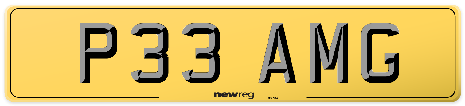 P33 AMG Rear Number Plate