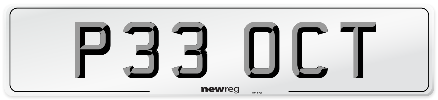 P33 OCT Front Number Plate