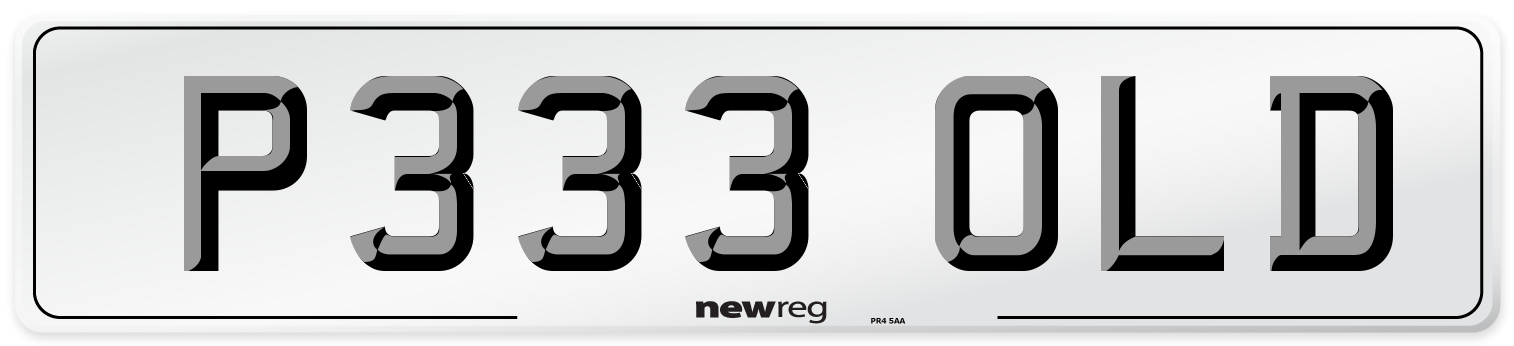 P333 OLD Front Number Plate