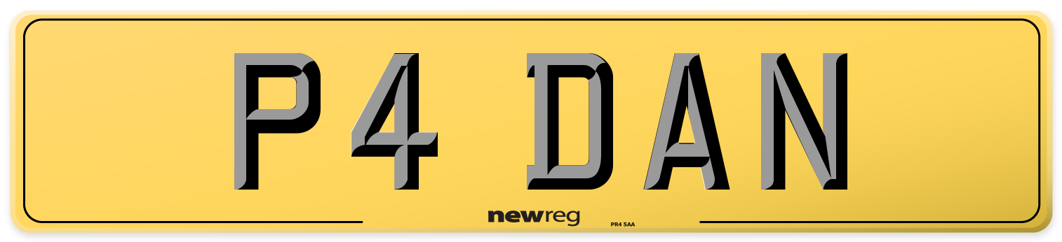 P4 DAN Rear Number Plate