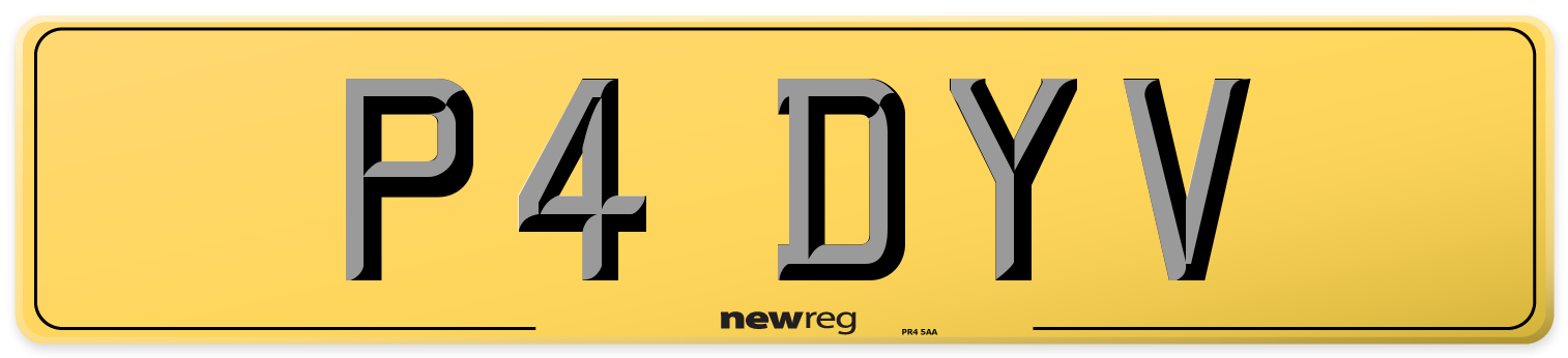 P4 DYV Rear Number Plate
