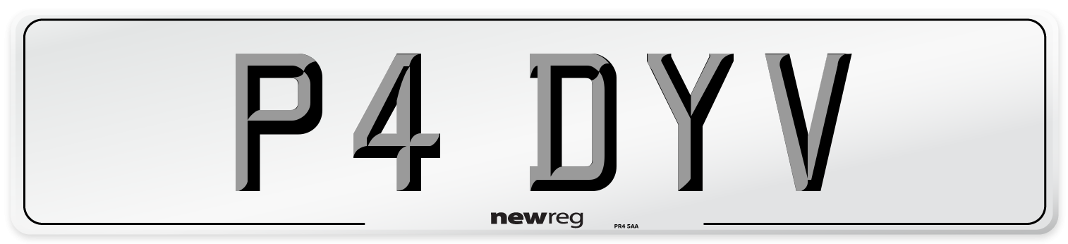 P4 DYV Front Number Plate