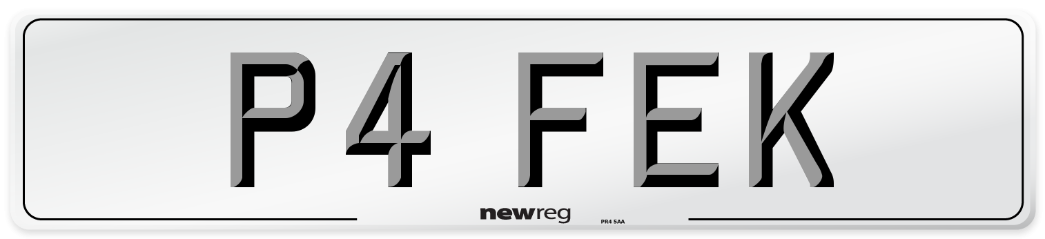 P4 FEK Front Number Plate
