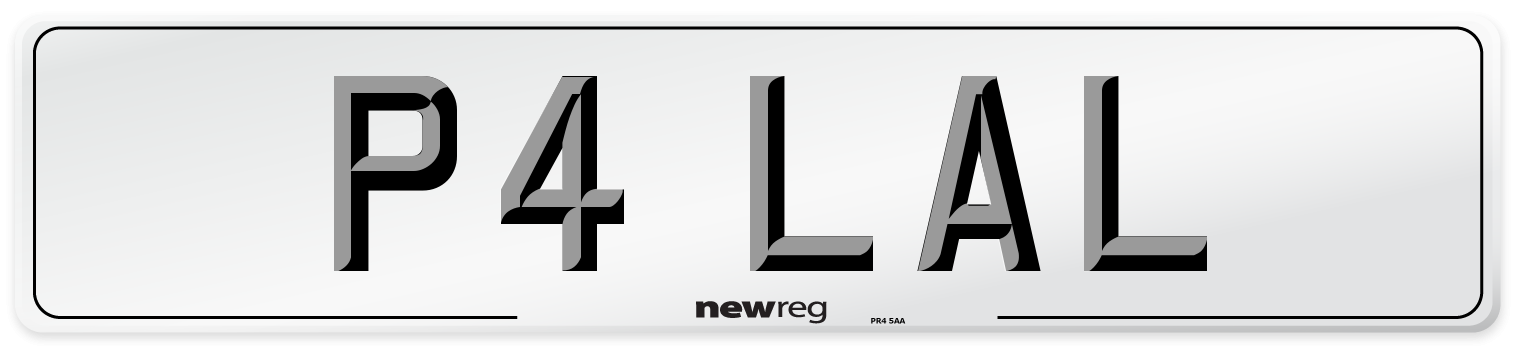 P4 LAL Front Number Plate