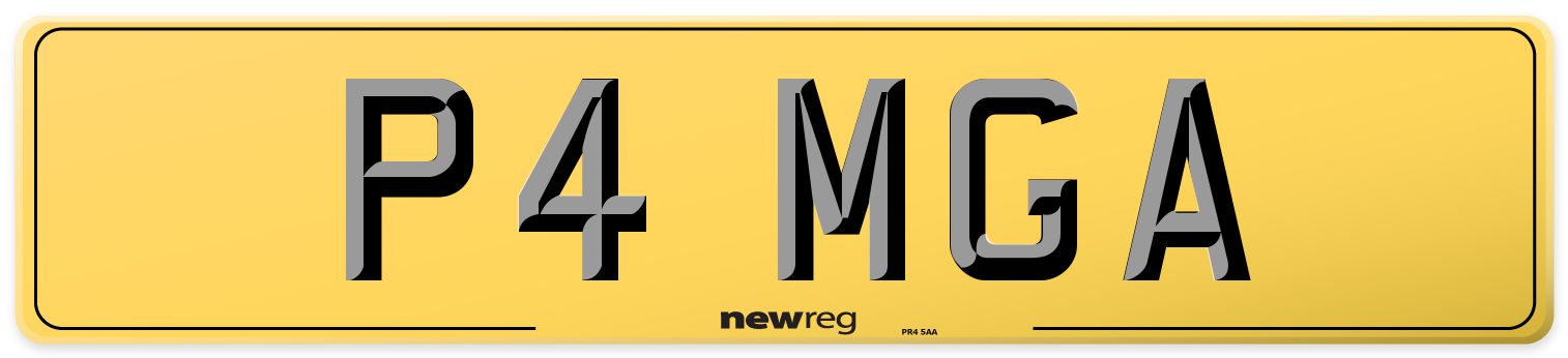 P4 MGA Rear Number Plate
