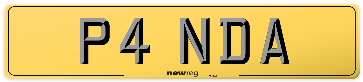 P4 NDA Rear Number Plate