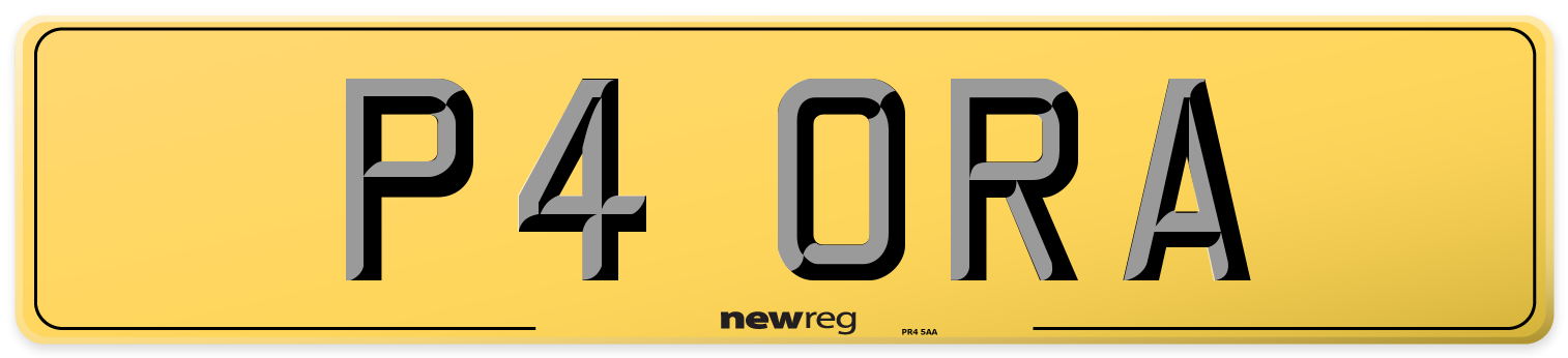 P4 ORA Rear Number Plate