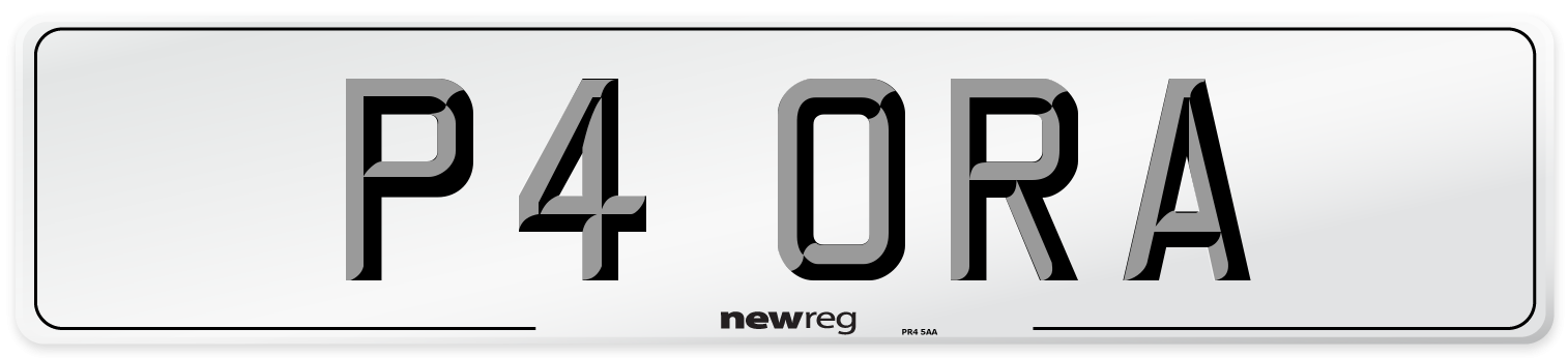 P4 ORA Front Number Plate
