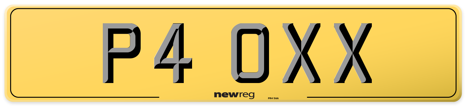 P4 OXX Rear Number Plate