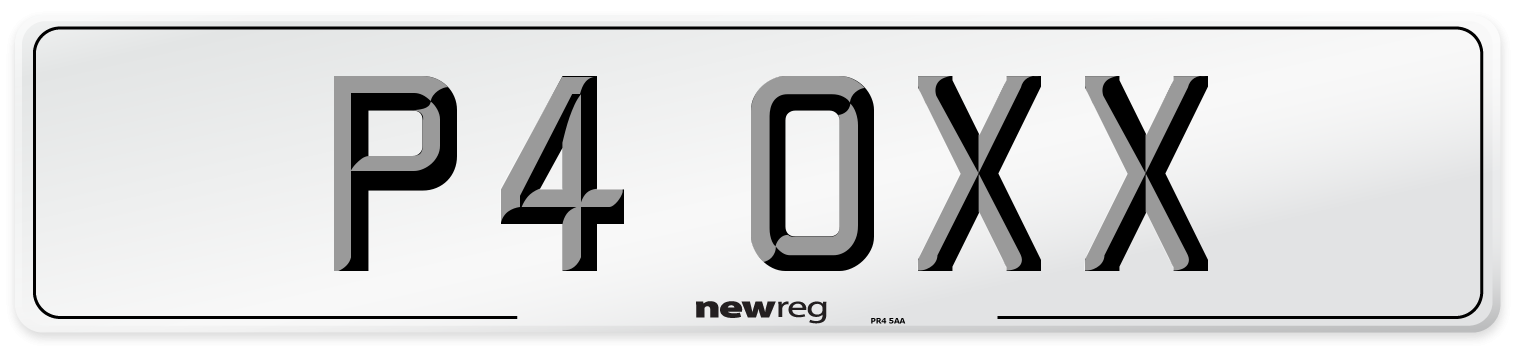 P4 OXX Front Number Plate