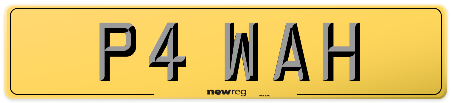 P4 WAH Rear Number Plate