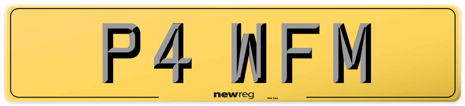 P4 WFM Rear Number Plate