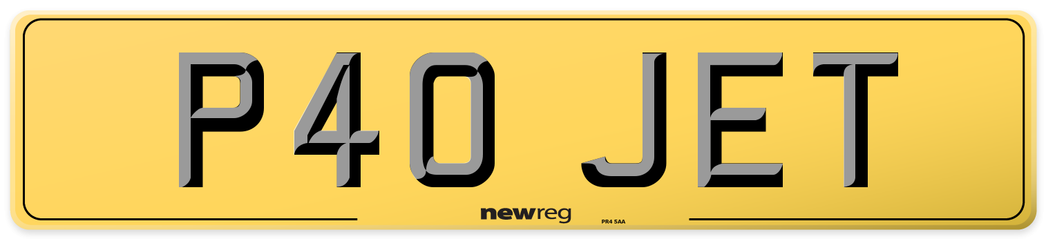 P40 JET Rear Number Plate