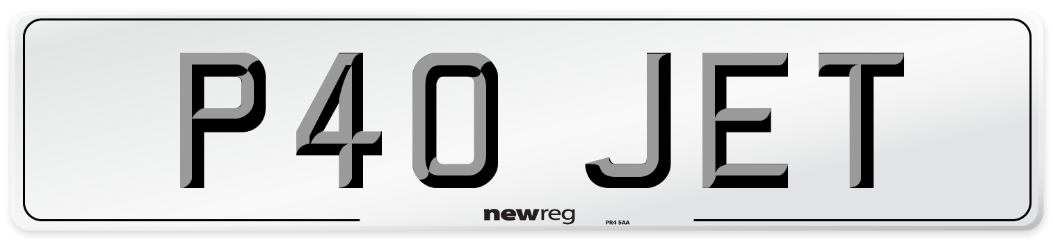 P40 JET Front Number Plate