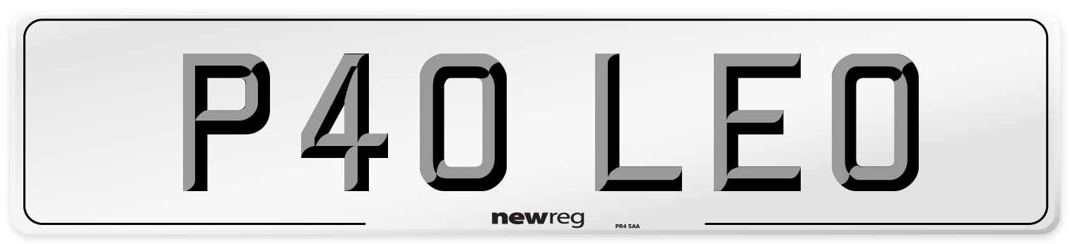 P40 LEO Front Number Plate