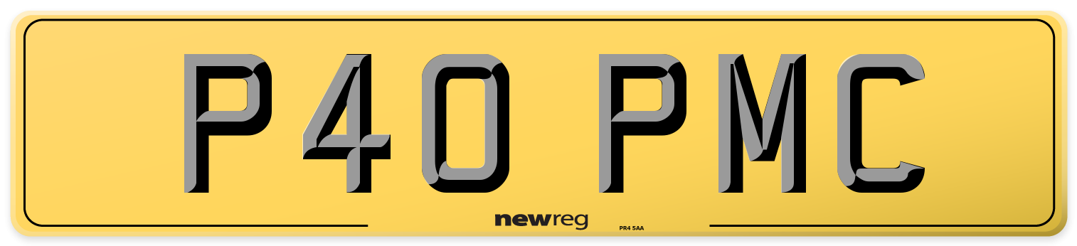 P40 PMC Rear Number Plate