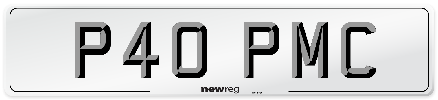 P40 PMC Front Number Plate
