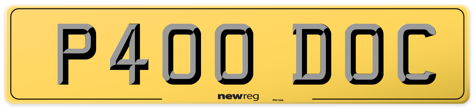 P400 DOC Rear Number Plate