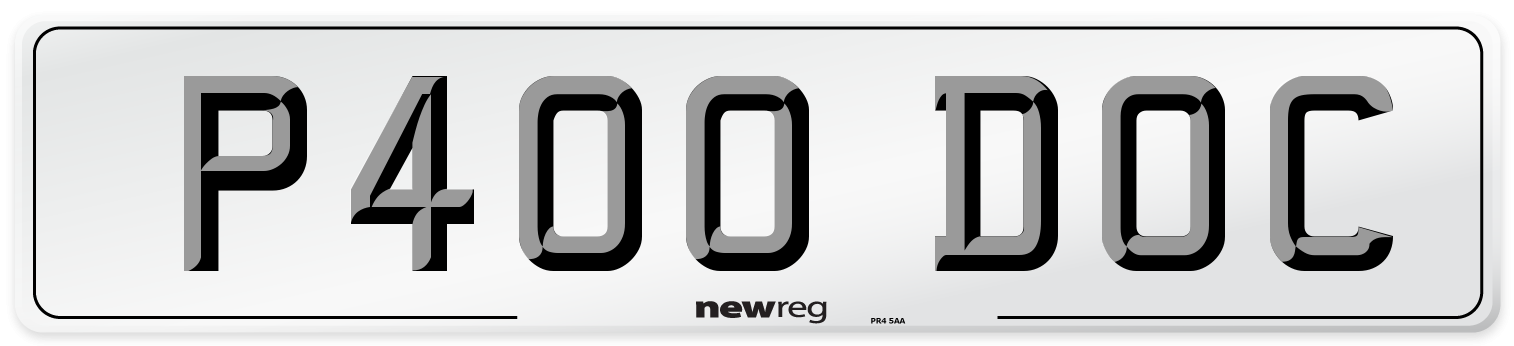 P400 DOC Front Number Plate