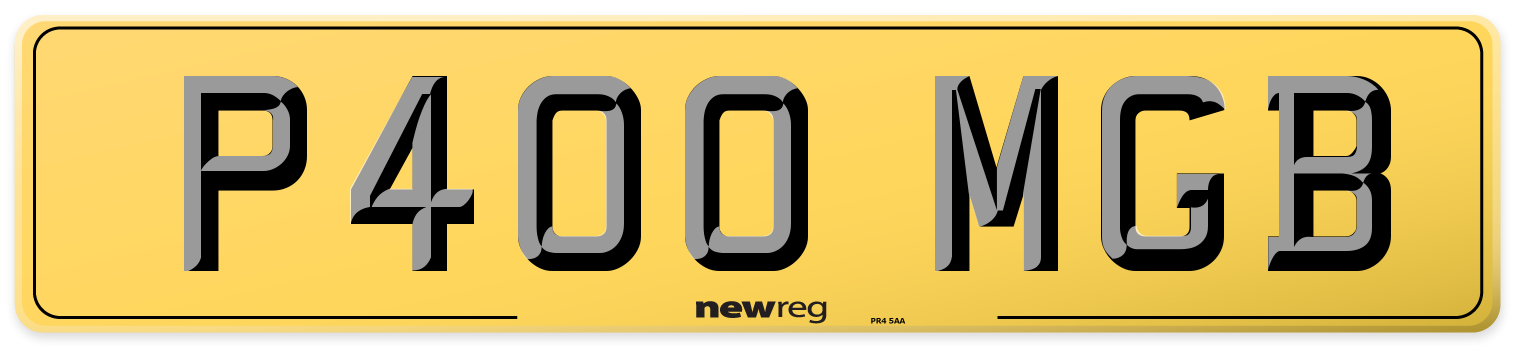 P400 MGB Rear Number Plate