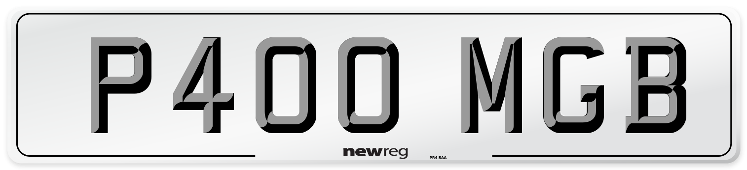 P400 MGB Front Number Plate