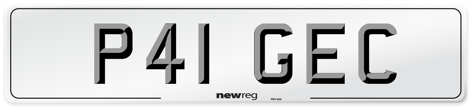 P41 GEC Front Number Plate