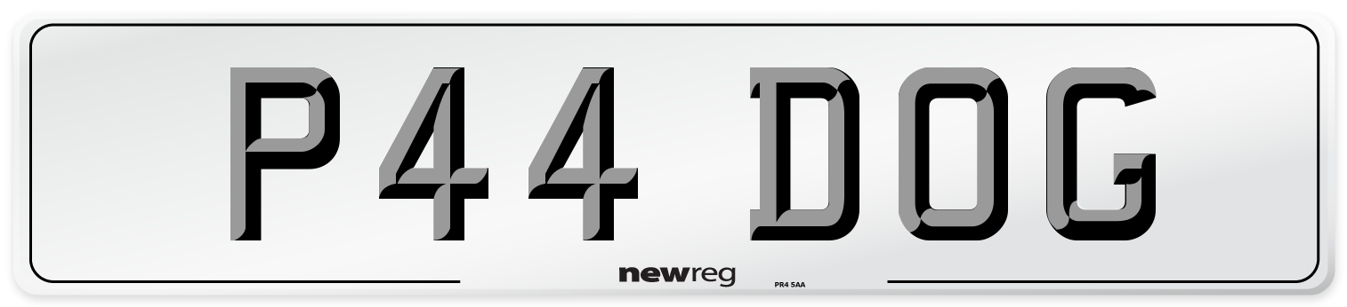 P44 DOG Front Number Plate