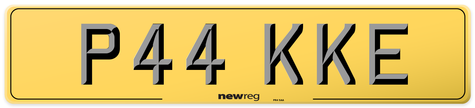 P44 KKE Rear Number Plate