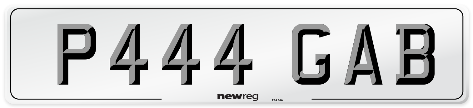 P444 GAB Front Number Plate