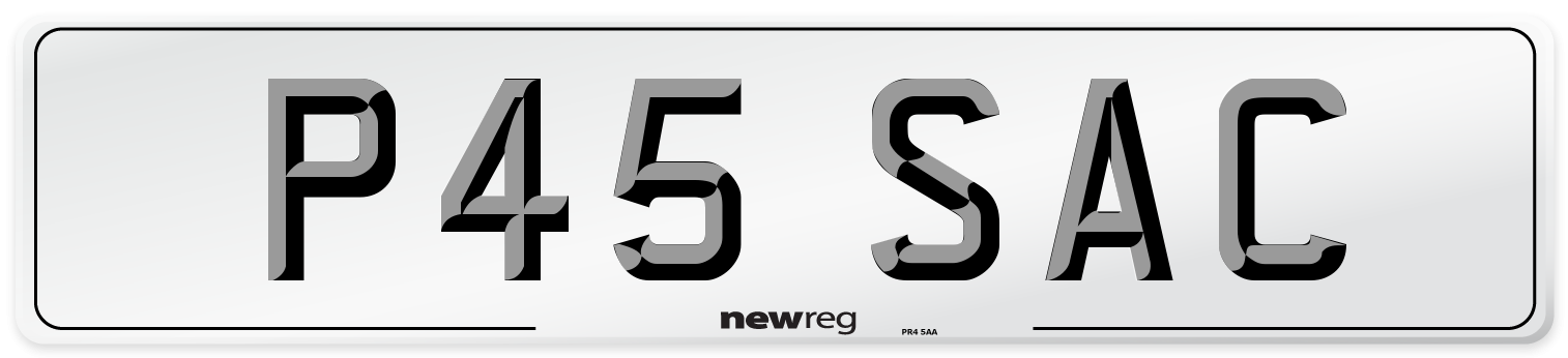 P45 SAC Front Number Plate