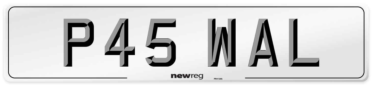 P45 WAL Front Number Plate