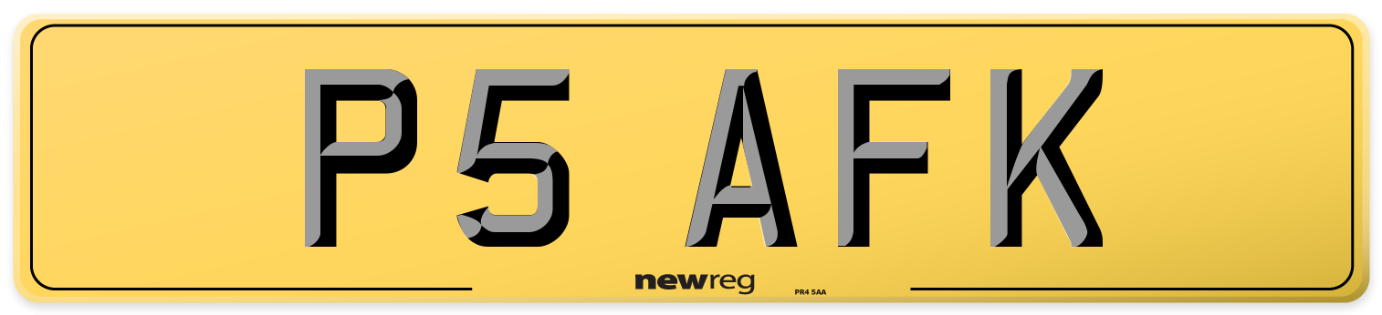 P5 AFK Rear Number Plate