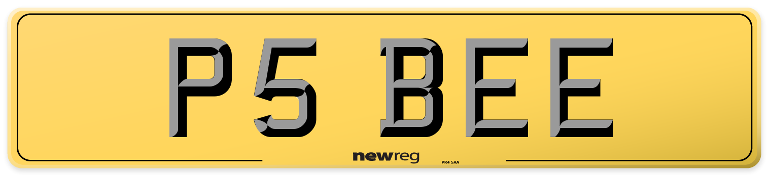 P5 BEE Rear Number Plate