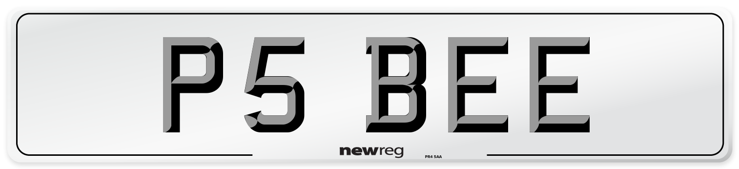 P5 BEE Front Number Plate