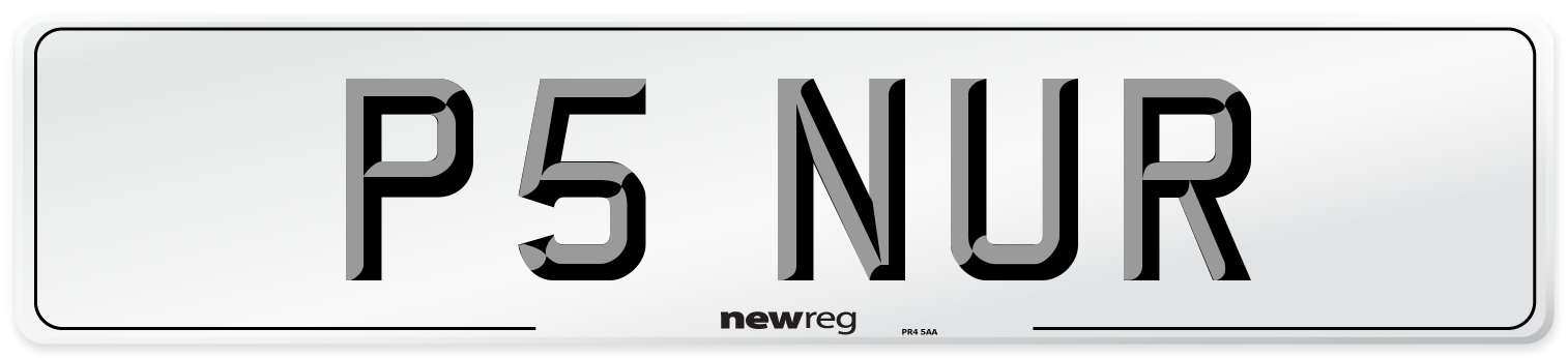 P5 NUR Front Number Plate
