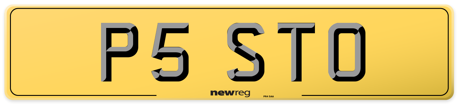 P5 STO Rear Number Plate